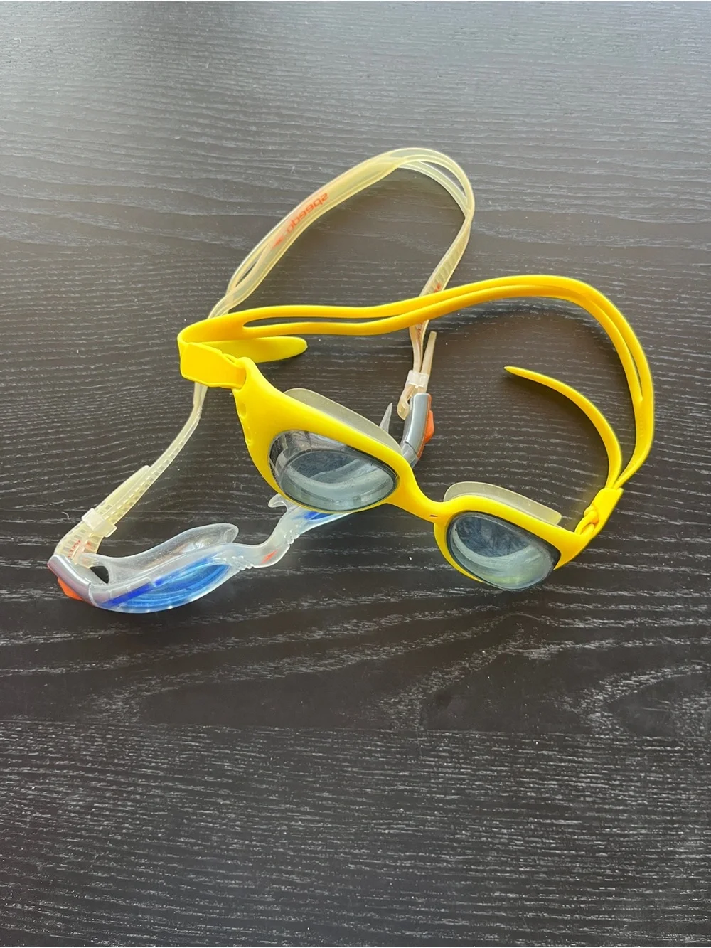 Speedo Swim Goggles Lot Clear Blue Biofuse & Bright Yellow Youth Adult 6.5